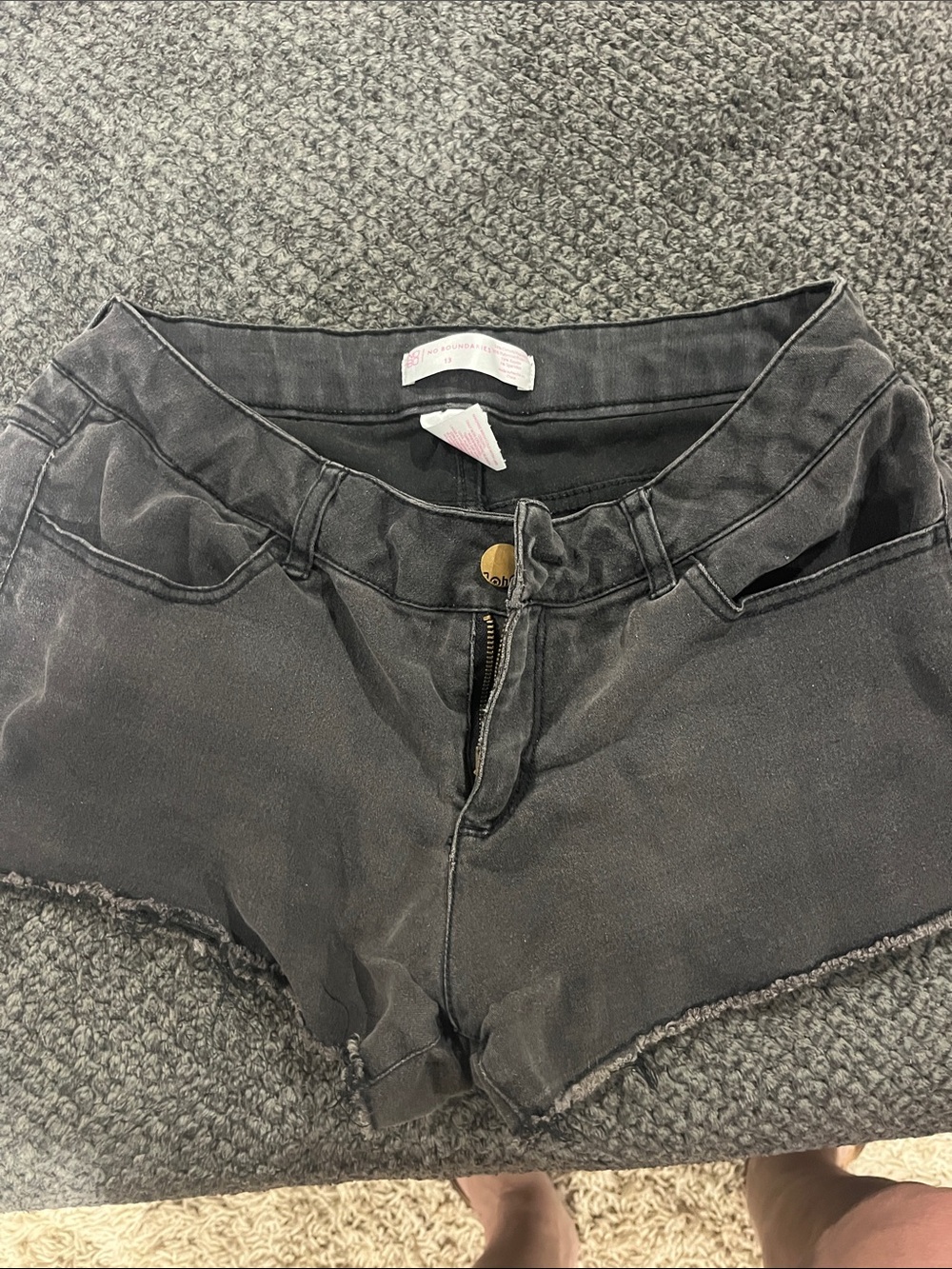 No Boundaries Black Denim Cutoff Shorts